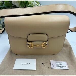 Women's Gucci horse bit 1955 Leather medium shoulder bag made in Italy NWT